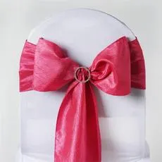 CRINKLE CHAIR SASH - FUCHSIA PINK  