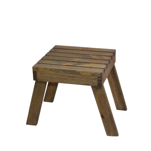KIDS WOODEN STOOL - BROWN 