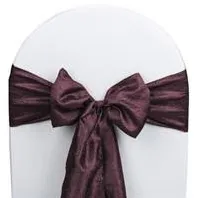 CRINKLE CHAIR SASH - PLUM/EGGPLANT