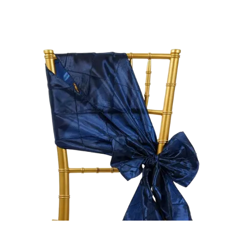 PINTUCK CHAIR SASH - NAVY BLUE