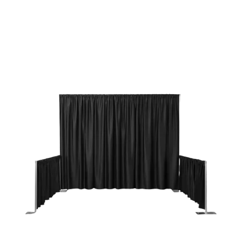 10' PIPE AND DRAPE EXHIBITION BOOTH (BLACK) - 10' x 10'