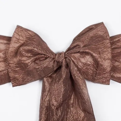 CRINKLE CHAIR SASH - CHOCOLATE BROWN 