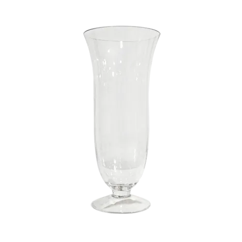 FLARE CYLINDRICAL GLASS VASE - CLEAR 6