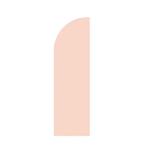 7' HALF ROUND WOODEN PANEL / BACKDROP - (BLUSH) - 2.5' x 7'