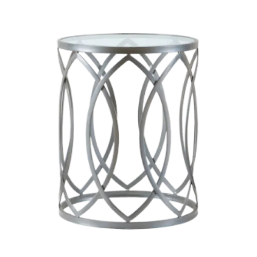 BARREL ACCENT TABLE - SILVER 