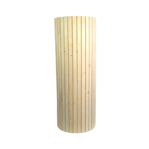 40” CIRCULAR WOODEN PEDESTAL - NATURAL (L) 14” x 40”