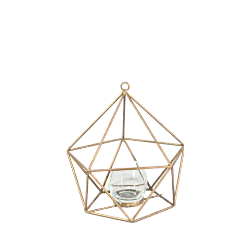 DIAMOND GEOMETRIC CANDLEHOLDER - GOLD (S)