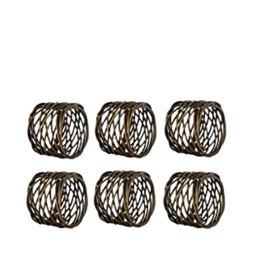 WEAVED METAL NAPKIN RING HOLDER - BRONZE