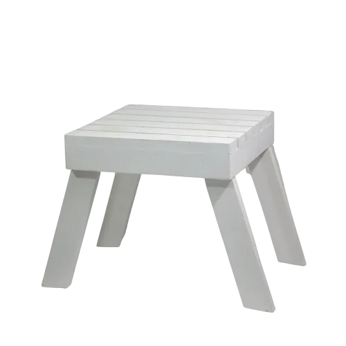 KIDS WOODEN STOOL - WHITE 
