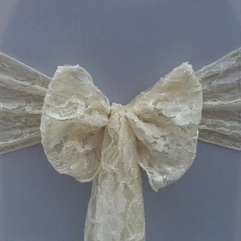 LACE CHAIR SASH - IVORY 