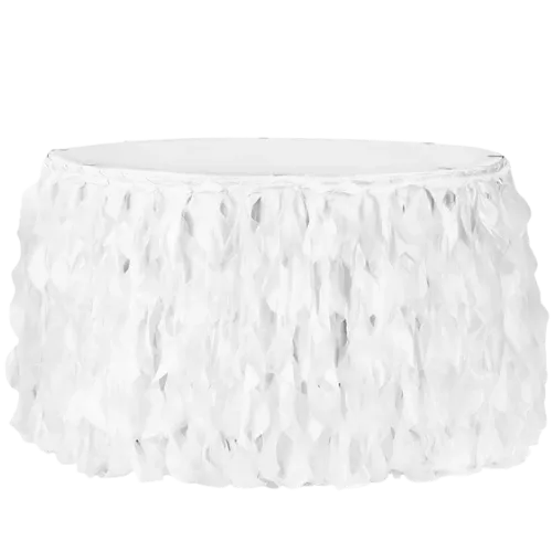 CURLY WILLOW TABLE SKIRTING (WHITE)