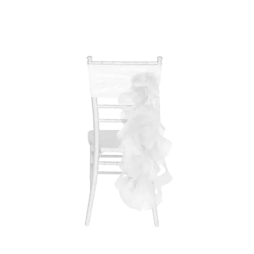 CURLY WILLOW CHAIR SASH  - WHITE 