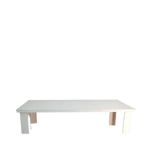 8ft WOODEN PICNIC TABLE - WHITE 8ft x 4ft x 15