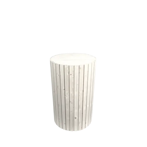 24” CIRCULAR WOODEN PEDESTAL - WHITE (S) 14” x 24”	