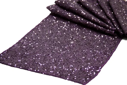 GLITZ SEQUIN TABLE RUNNER - PLUM/EGGPLANT