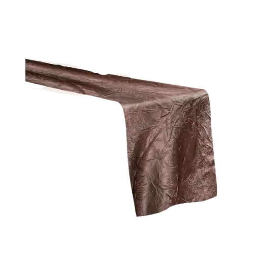 CRINKLE TABLE RUNNER - CHOCOLATE BROWN