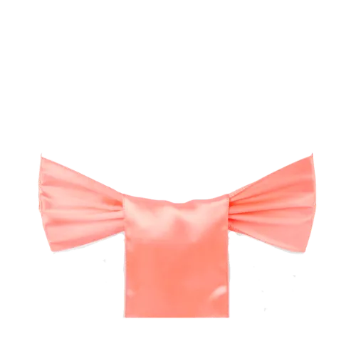 SATIN CHAIR SASH - CORAL 