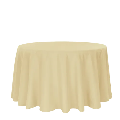 120'' ROUND TABLE LINEN POLYESTER - CHAMPAGNE