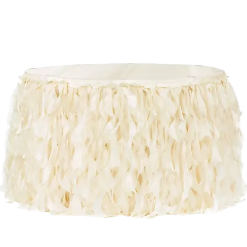CURLY WILLOW TABLE SKIRTING (IVORY)