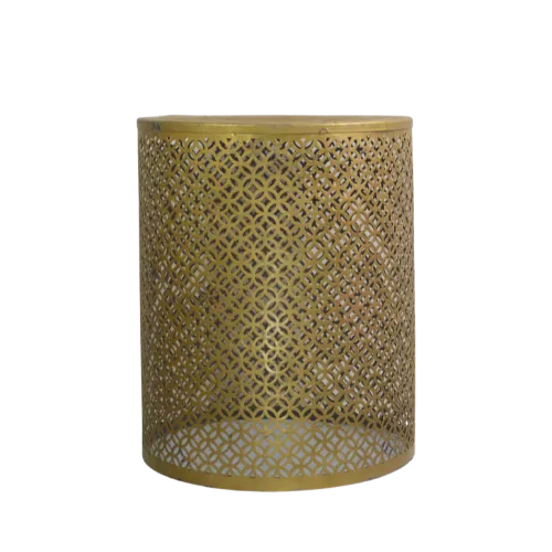 EYELET BARREL ACCENT TABLE - GOLD (M)