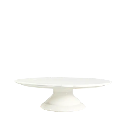 15” SCALLOPED  CERAMIC CAKE STAND EDGE - WHITE 15” x 4”	
