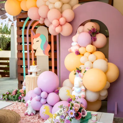 6.75ft RAINBOW WOODEN BACKDROP - 6.75ft x 3.5ft 