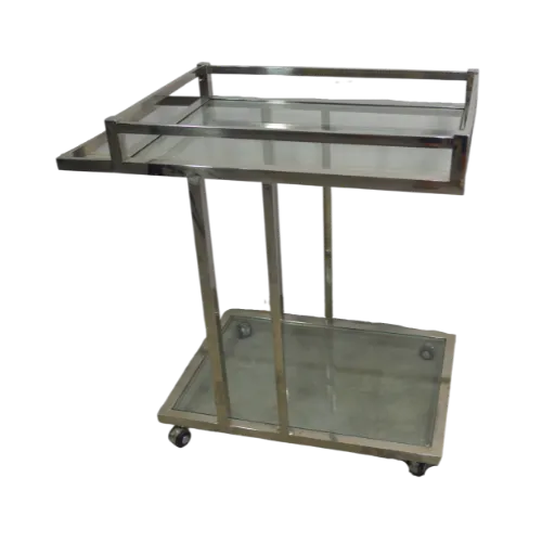 PETITE GLASS DESSERT CART - SILVER