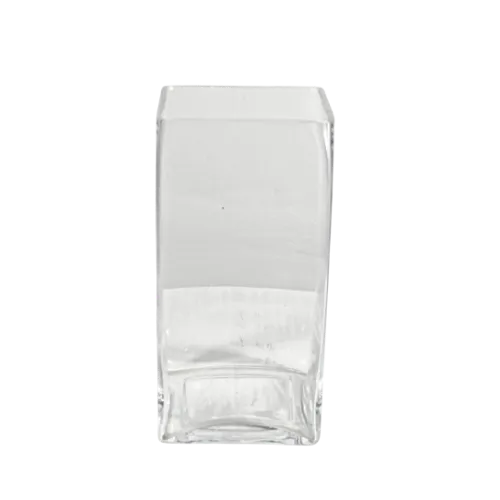 CITY BLOCK SQUARE GLASS VASE - CLEAR 4