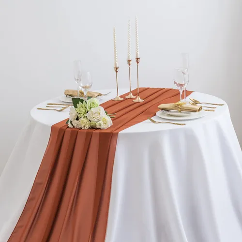 CHIFFON TABLE RUNNER - RUST
