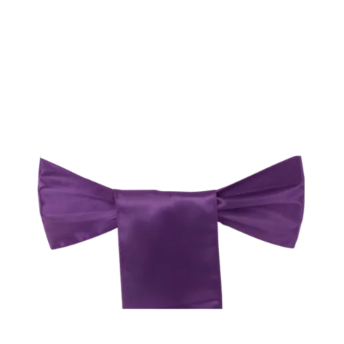 SATIN CHAIR SASH - PLUM/EGGPLANT