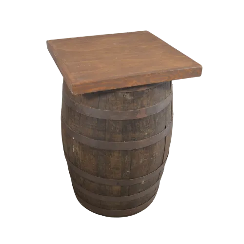 SQUARE TOP RUM BARREL COCKTAIL TABLE 