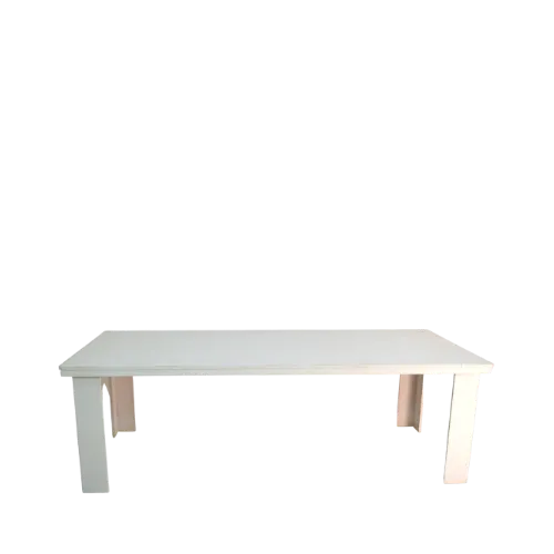 8ft WOODEN DINING TABLE - WHITE 8ft x 4ft