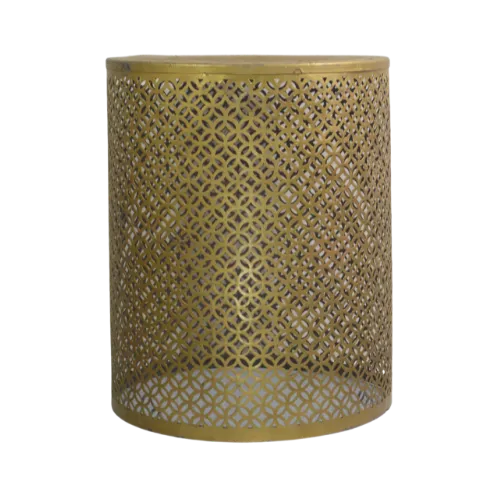 EYELET BARREL ACCENT TABLE - GOLD (L)