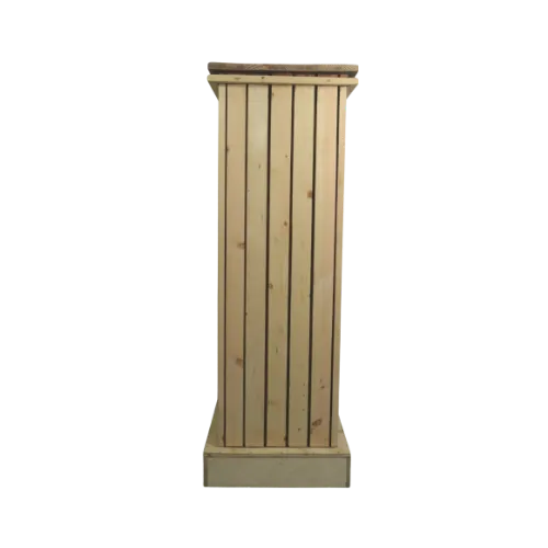 4ft SQUARE WOODEN PEDESTAL/PLINTH - NATURAL