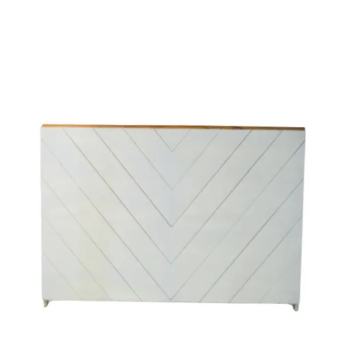 NEW 5ft CHEVRON WOODEN BAR COUNTER - WHITE