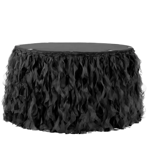 CURLY WILLOW TABLE SKIRTING (BLACK)