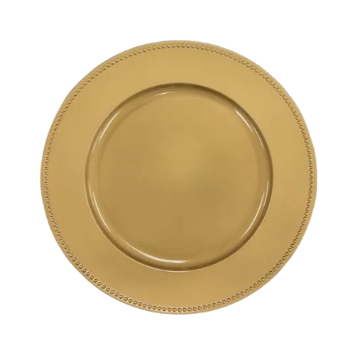 ACRYLIC BEADED CHARGER - GOLD