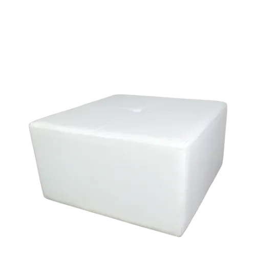 3ft SQUARE OTTOMAN - WHITE 3ft x 3ft