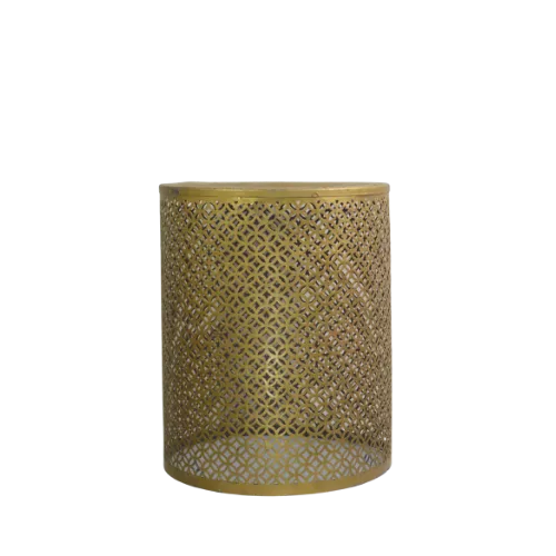 EYELET BARREL ACCENT TABLE - GOLD (S)