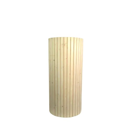 36” CIRCULAR WOODEN PEDESTAL - NATURAL 16” x 36”	 
