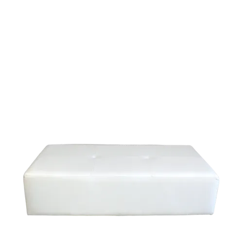 6ft RECTANGULAR OTTOMAN - WHITE 6ft x 3ft