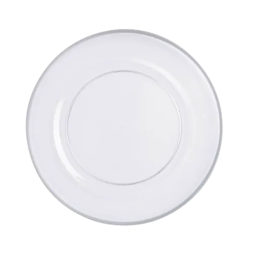 GLASS CHARGER W/SILVER TRIM 