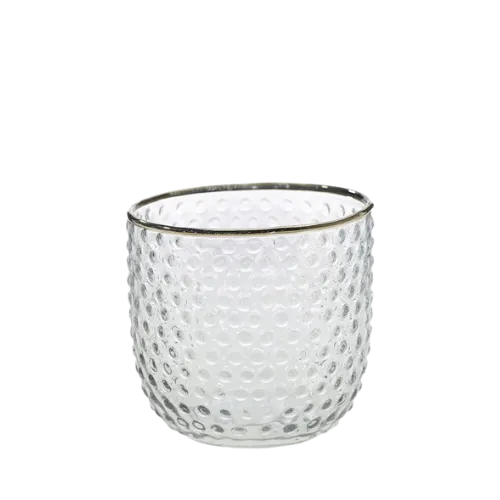 MADY GLASS VOTIVE HOLDER - GOLD TRIM 3