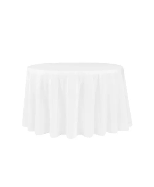 Economy Polyester Tablecloth 120 Round - White