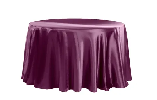 Satin 120' Round Tablecloth - Sangria