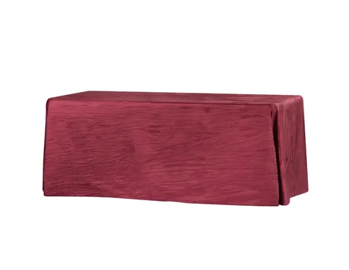 Accordion Crinkle Taffeta 90x156 Rectangular Tablecloth - Burgundy