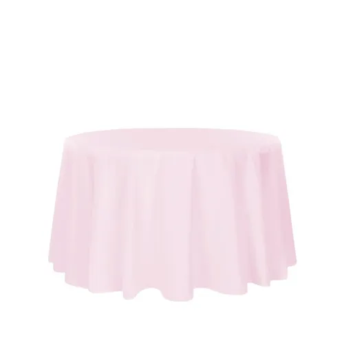 Economy Polyester Tablecloth 120'' Round - Pastel Pink