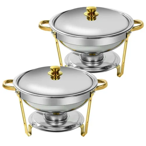Round Golden Chafing
