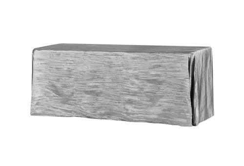 Accordion Crinkle Taffeta 90x156 Rectangular Tablecloth - Silver