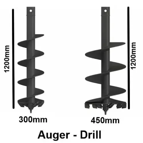 Auger Drive with 450mm and 300mm drills 